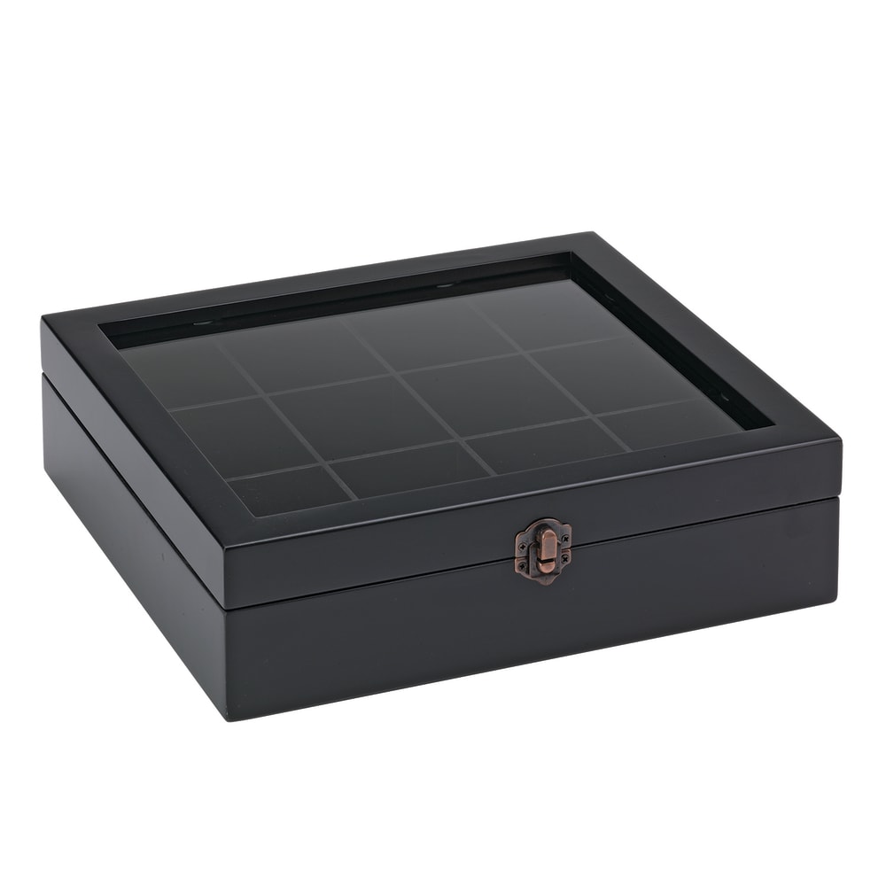 482-TB012 Tea Box w/ 12 Compartments, Beechwood