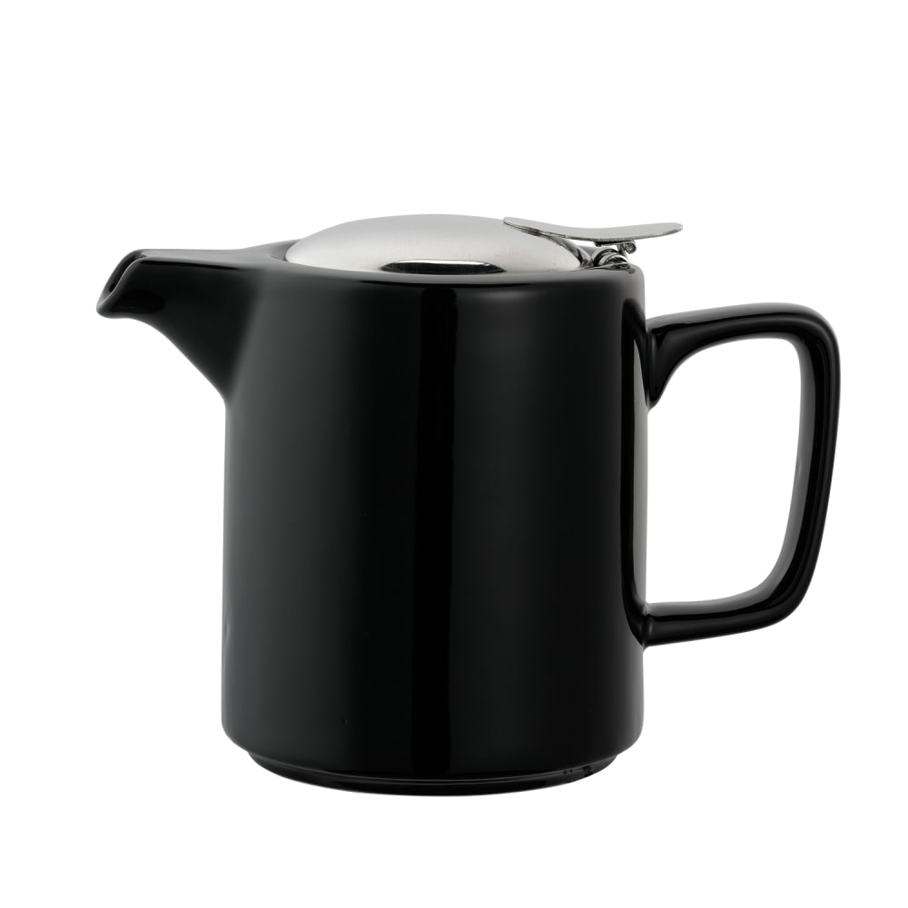 Service Ideas TPCW16BL 16 oz Washington-Style Teapot w/ Lid & Infuser Basket, Black