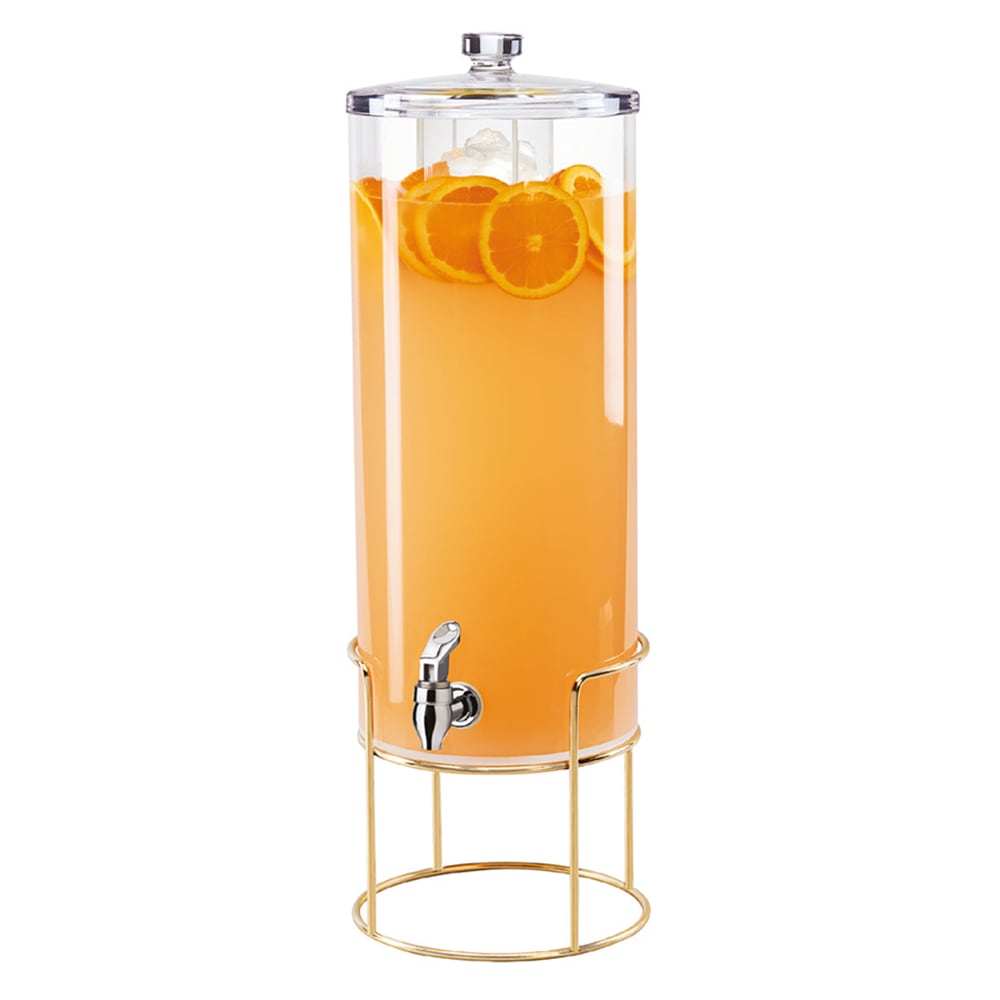 151-220055INF46 5 gal Round Beverage Dispenser w/ Infusion Chamber - Plastic Container, Brass Wir...