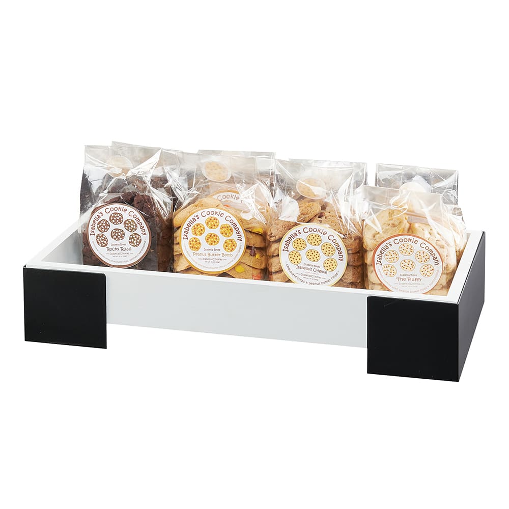 151-22118413 Countertop Merchandiser - 20 1/4"W x 10 1/4"D x 4"H, White Bin w/ Bla...