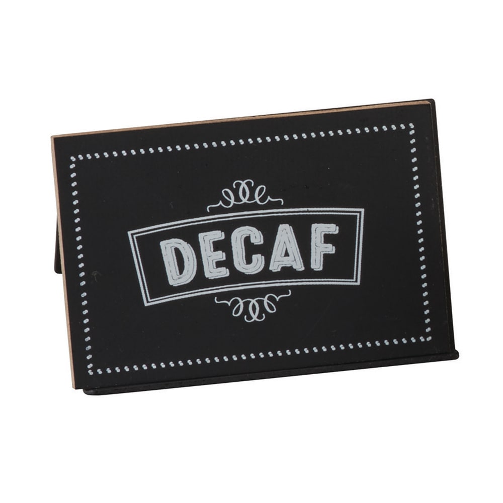151-30472 "DECAF" Chalkboard Table Tent - 3"W x 2"H, Black/White