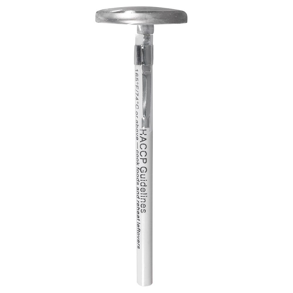 Solid-stem thermometer with stainless steel pocket