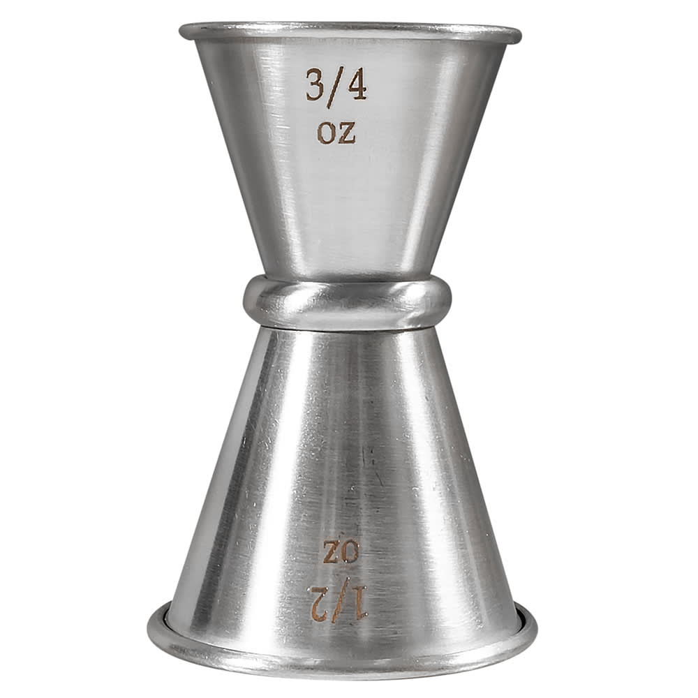 080-J6 Japanese Style Double Jigger - 1/2 oz & 3/4 oz, Stainless