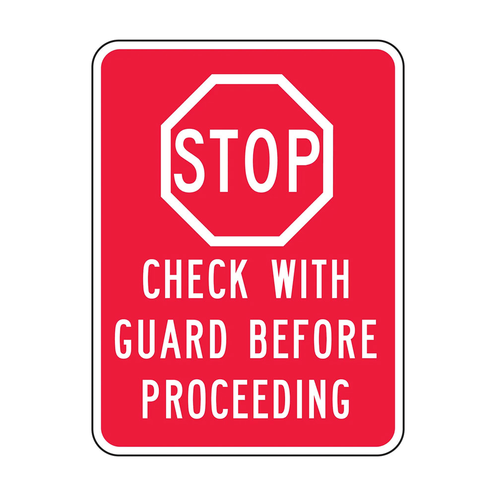 Accuform Signs FRR253DP 24" x 18" Facility Traffic Sign - Aluminum w/ DG High Prism Sheeting