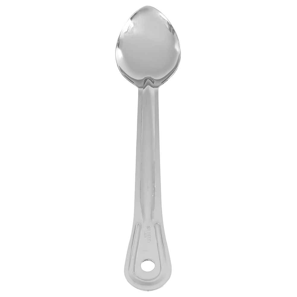 158-2760 13" Solid Stainless Serving Spoon w/ Grooved Handle
