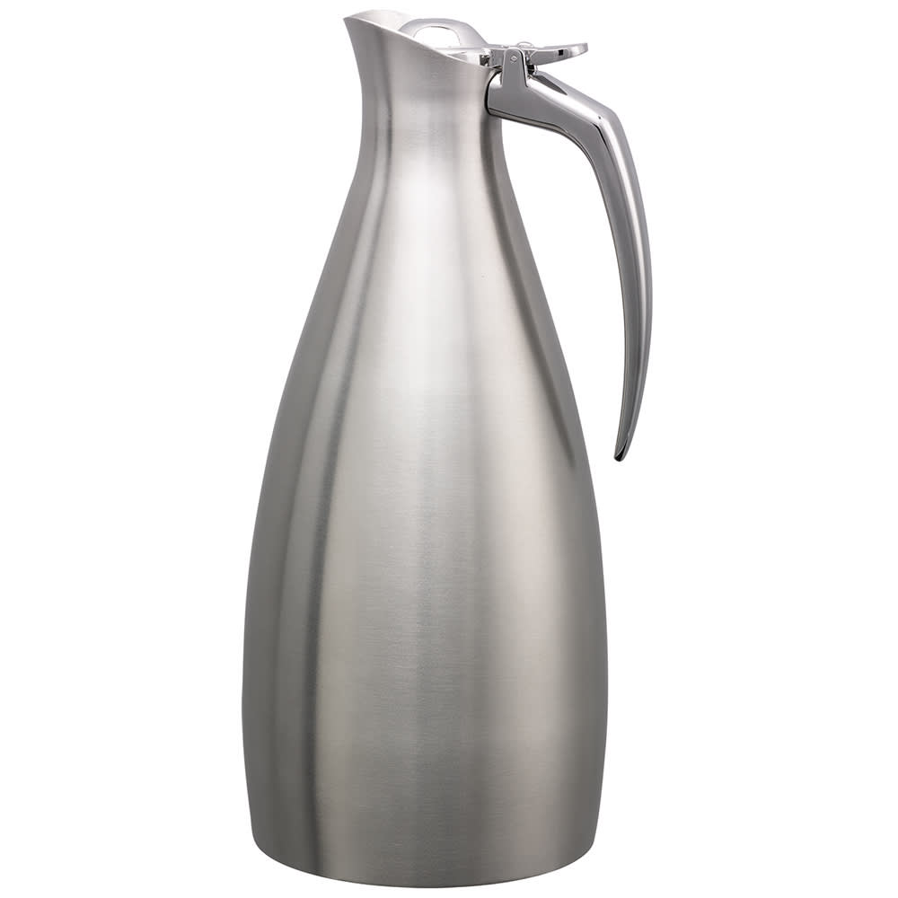 Service Ideas ALTU15BS 50 oz Vacuum Carafe w/ Flip Top Lid & Stainless Liner - Brushed Stainless