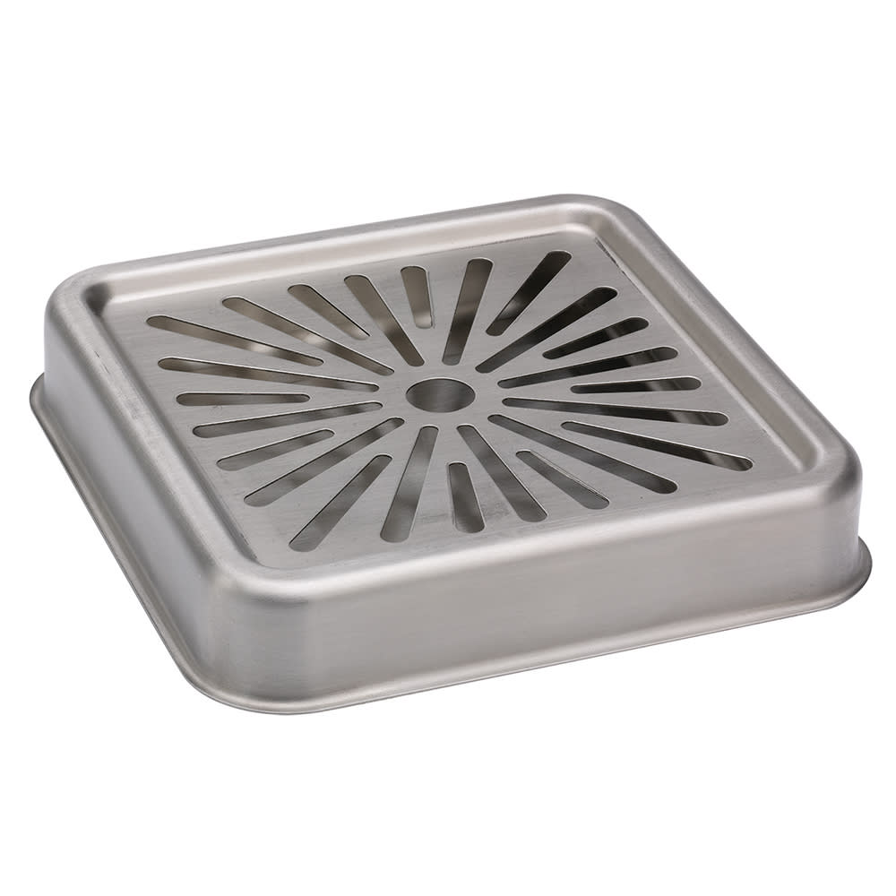 482-DTSQ6SS 6 1/2" Square Drip Tray - 1 1/4"H, Brushed Stainless