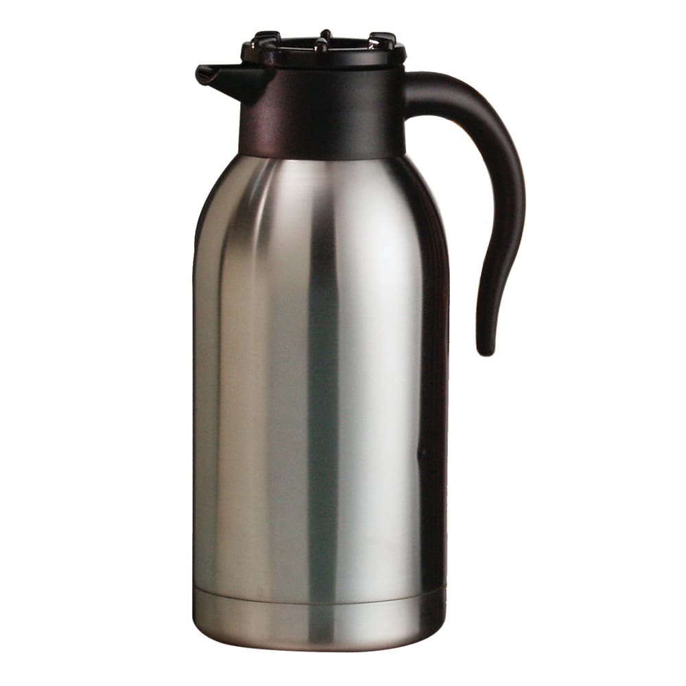 Service Ideas SJB20S 2 liter Vacuum Carafe w/ Brew Thru Lid & Stainless Liner - Brushed Stainless