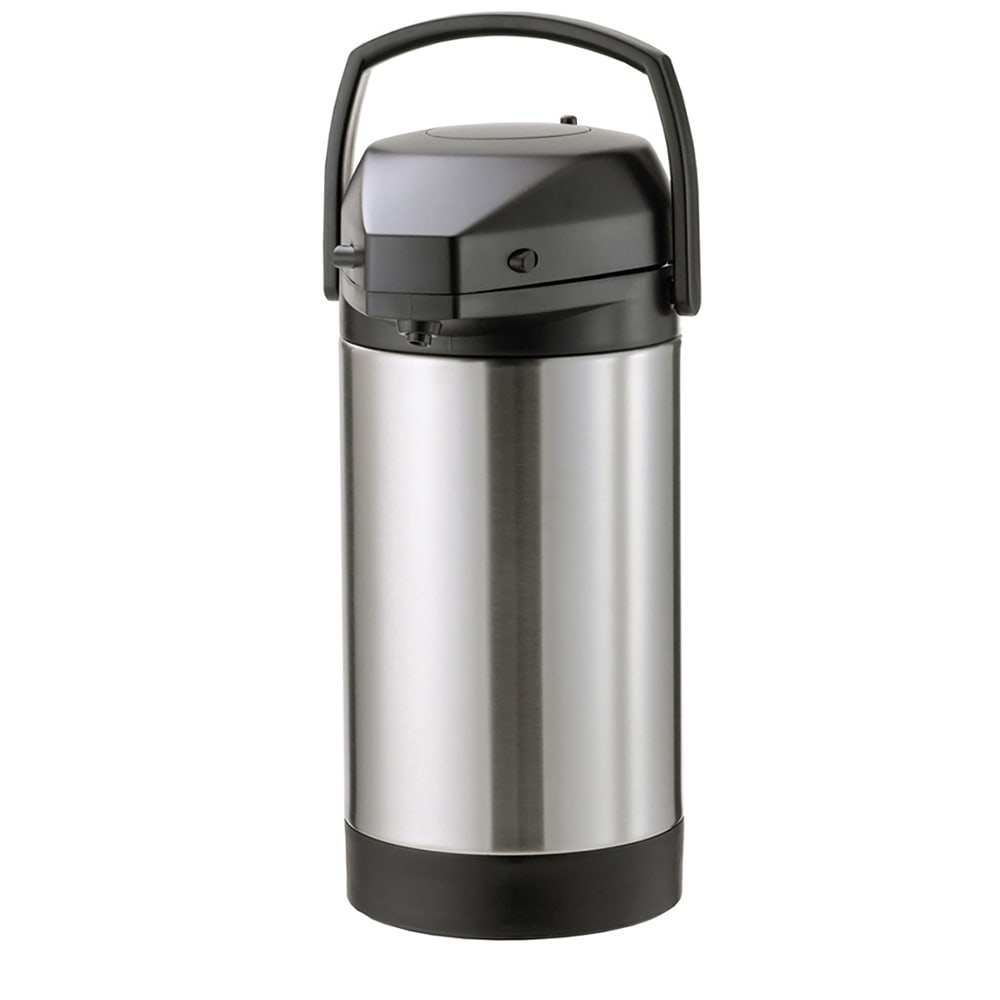 482-SVAP30P 3 Liter Pump Style Airpot w/ Stainless Liner - Vacuum Insulated, Brushed Stainless