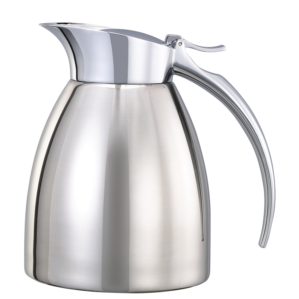 Service Ideas SVSC03PS 10 oz Vacuum Carafe w/ Flip Top Lid & Stainless Liner - Polished Stainless