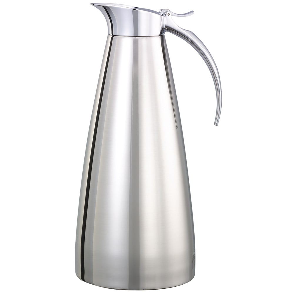Service Ideas SVSC13PS 44 oz Vacuum Carafe w/ Flip Top Lid & Stainless Liner - Polished Stainless