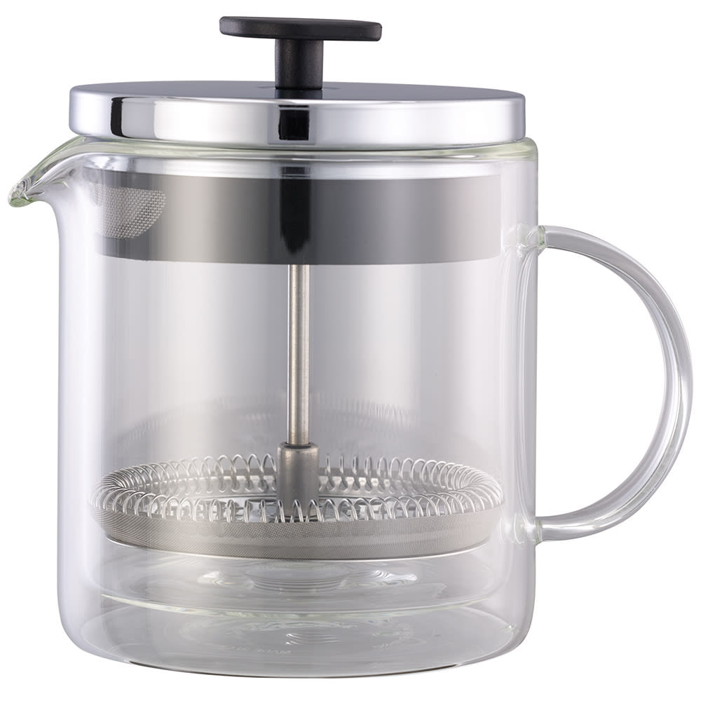 482-T299SR 13 1/2 oz French Press - Glass Liner, Chrome Lid