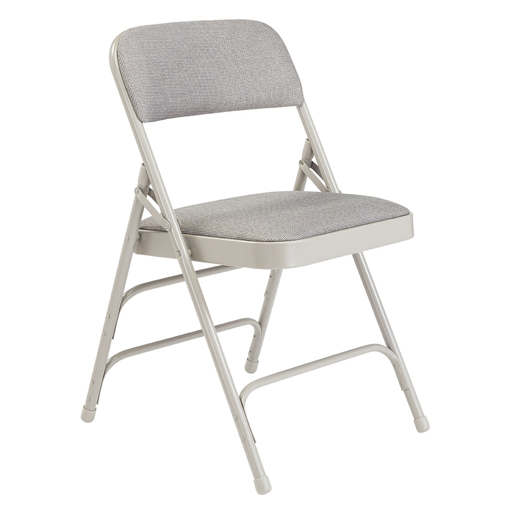 955-2302 Folding Chair w/ Graystone Fabric Back & Seat - Steel Frame, Gray