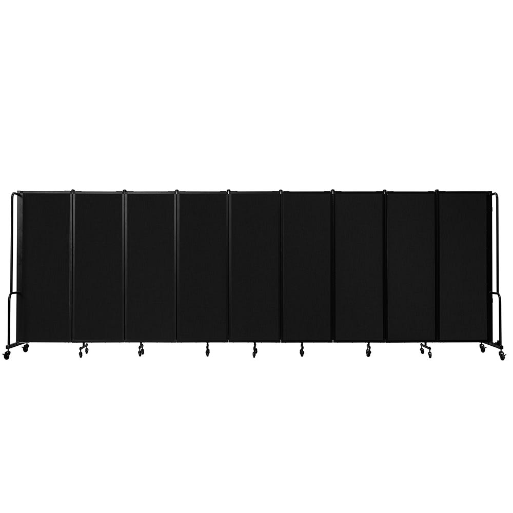 955-RDB69PT10 210"L Portable Room Divider w/ 9 Black PET Panels - 6ft High