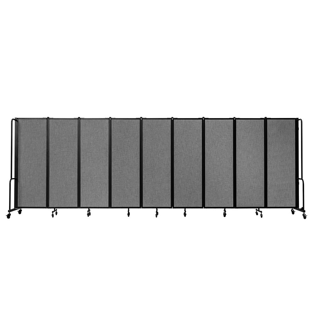 955-RDB69PT02 210"L Portable Room Divider w/ 9 Gray PET Panels - 6ft High