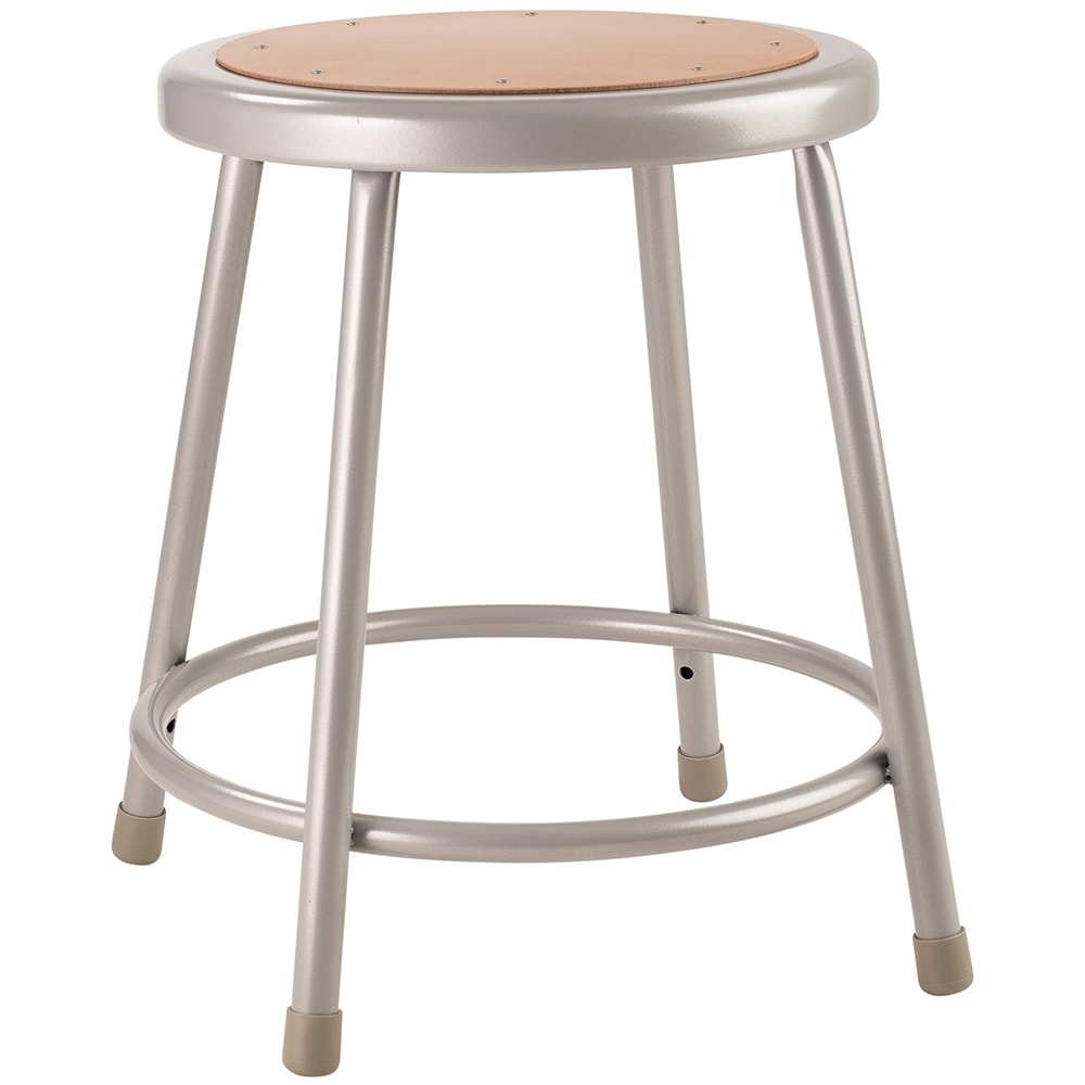 955-6218 Round Backless Stool w/ Masonite Board Seat, Gray