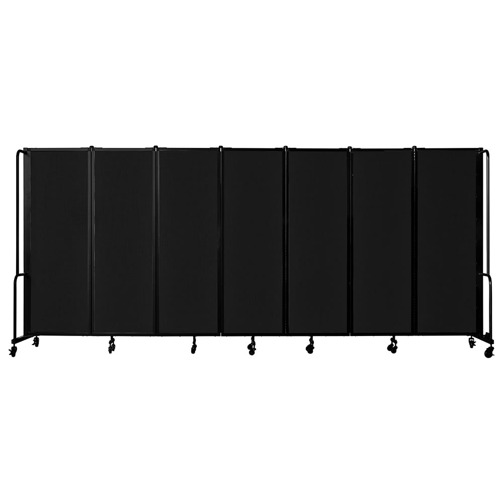 955-RDB67PT10 164"L Portable Room Divider w/ 7 Black PET Panels - 6ft High