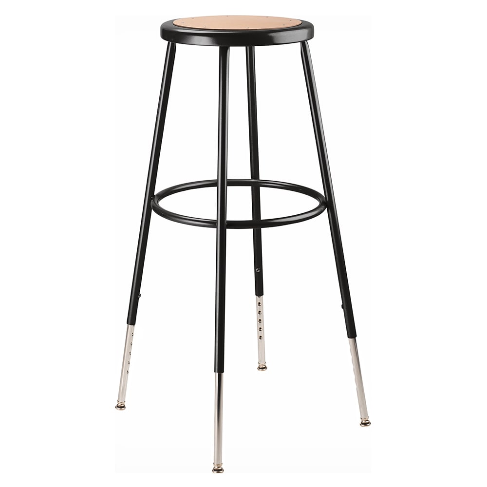 955-6230H10 Round Backless Stool w/ Masonite Board Seat, Black