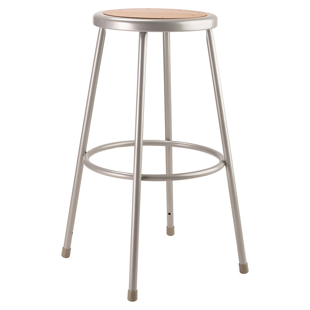 955-6230 Round Backless Stool w/ Masonite Board Seat, Gray
