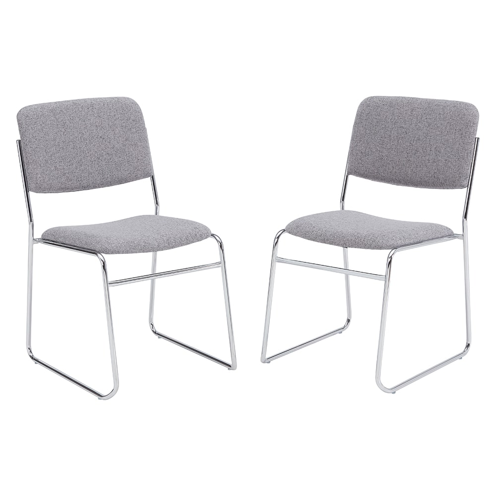 955-8652 Stacking Chair w/ Classic Gray Fabric Back & Seat - Steel Frame