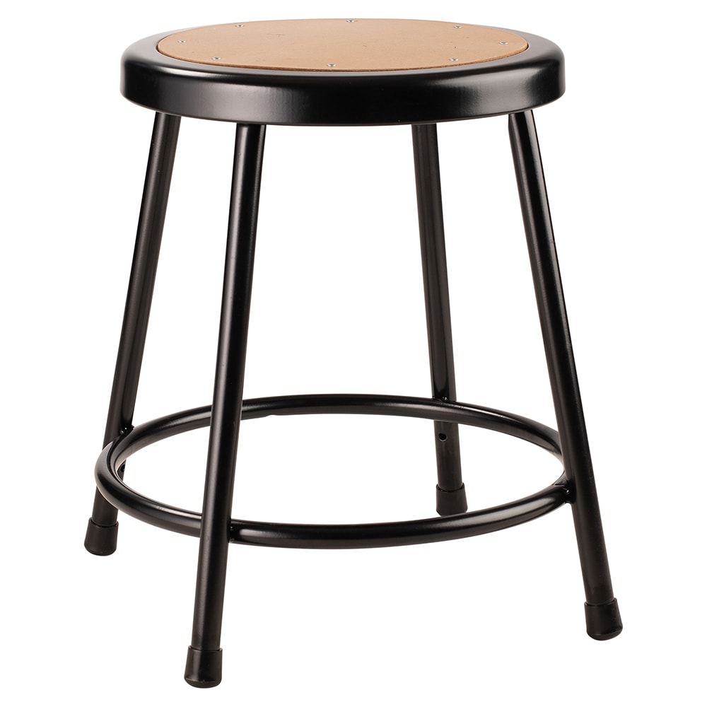 955-621810 Round Backless Stool w/ Masonite Board Seat, Black