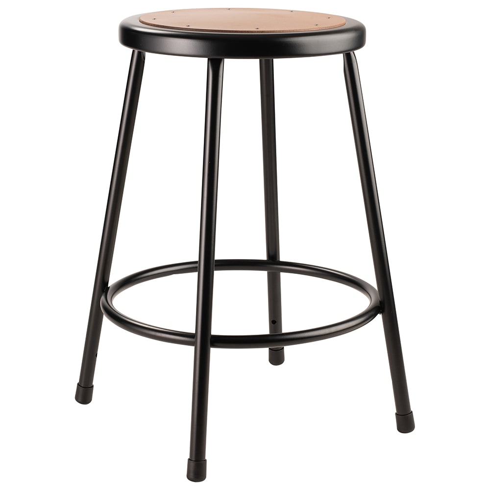 955-622410 Round Backless Stool w/ Masonite Board Seat, Black