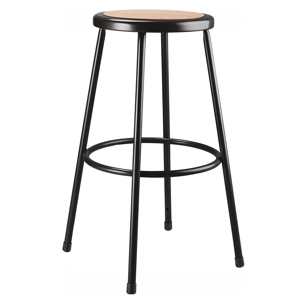 955-623010 Round Backless Stool w/ Masonite Board Seat, Black