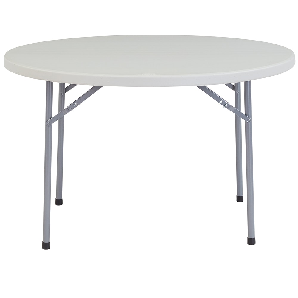 955-BT48R 48" Round Folding Table w/ Speckled Gray Plastic Top & Gray Steel Frame - 29 1...