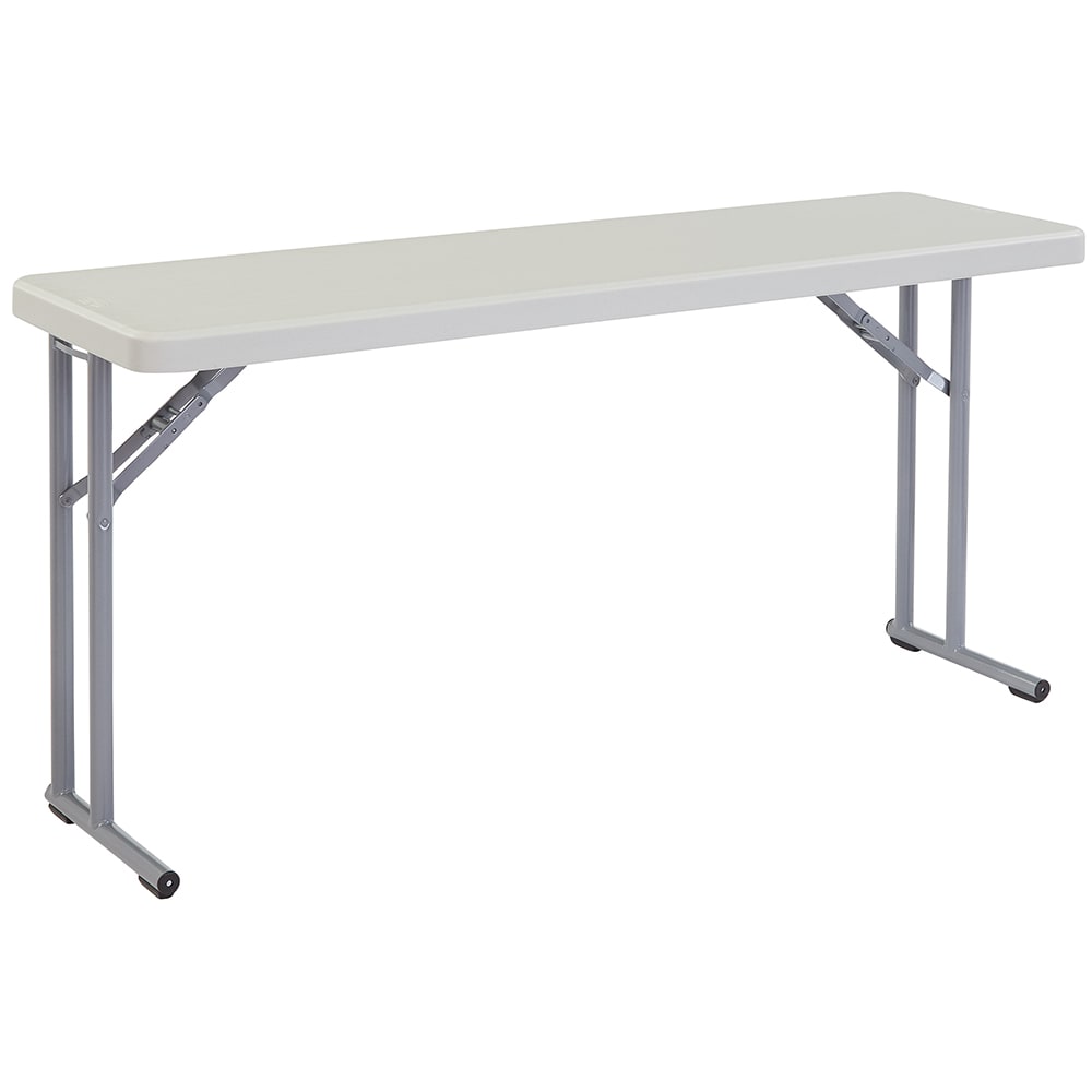955-BT1860 Folding Table w/ Speckled Gray Plastic Top & Gray Steel Frame - 60"L x 18&quo...