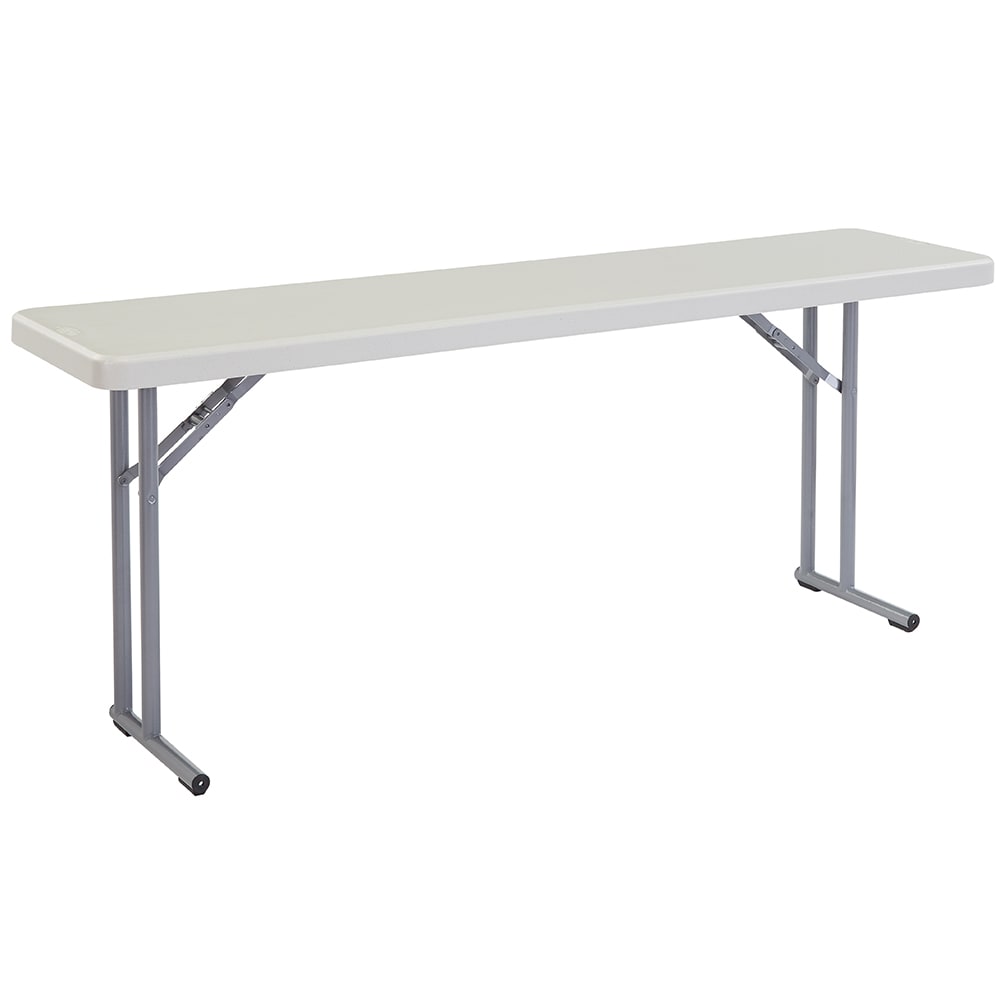 955-BT1872 Folding Table w/ Speckled Gray Plastic Top & Gray Steel Frame - 72"L x 18&quo...