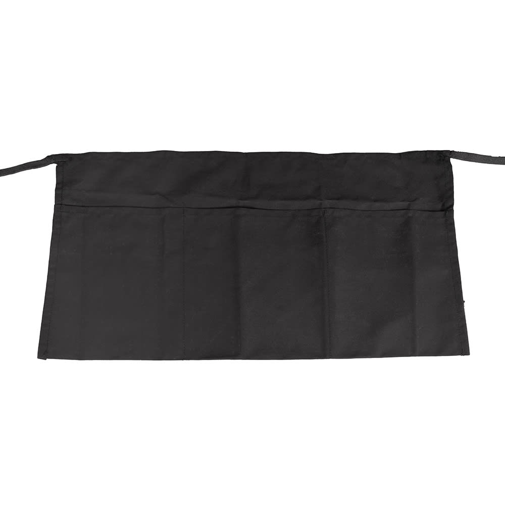 094-605PSBK Waist Apron, Polyspun, 12" x 24", 3 Pocket, Black