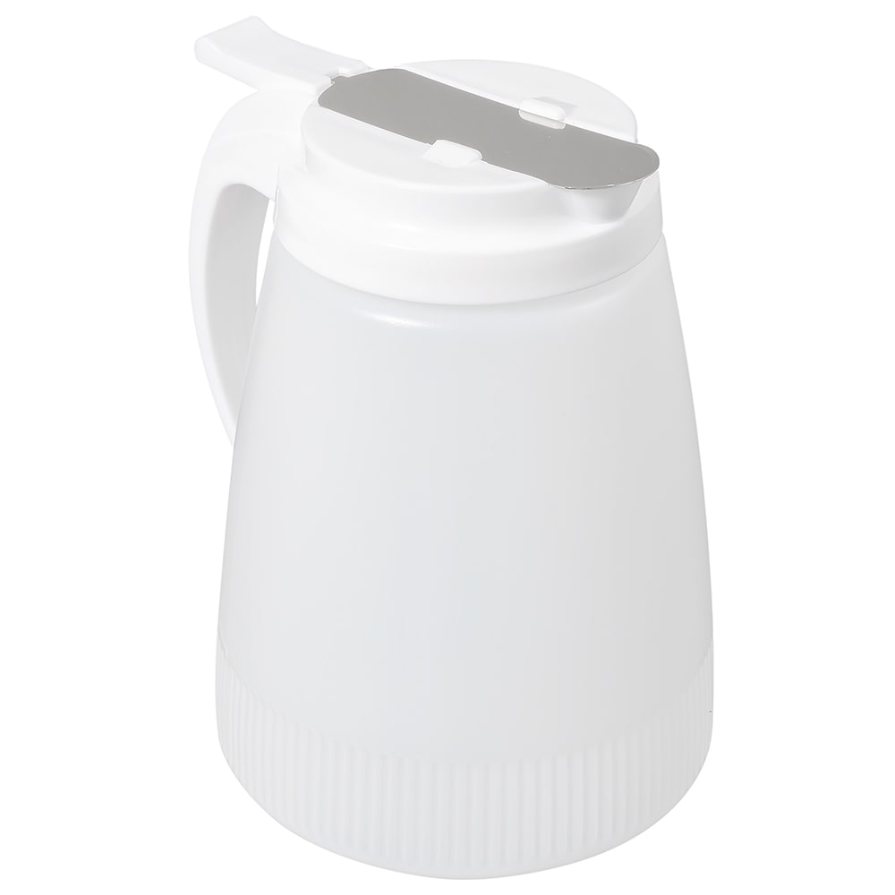 080-PSUD48 48 oz Cylindrical Dripcut Server - White Plastic, White Plastic Top