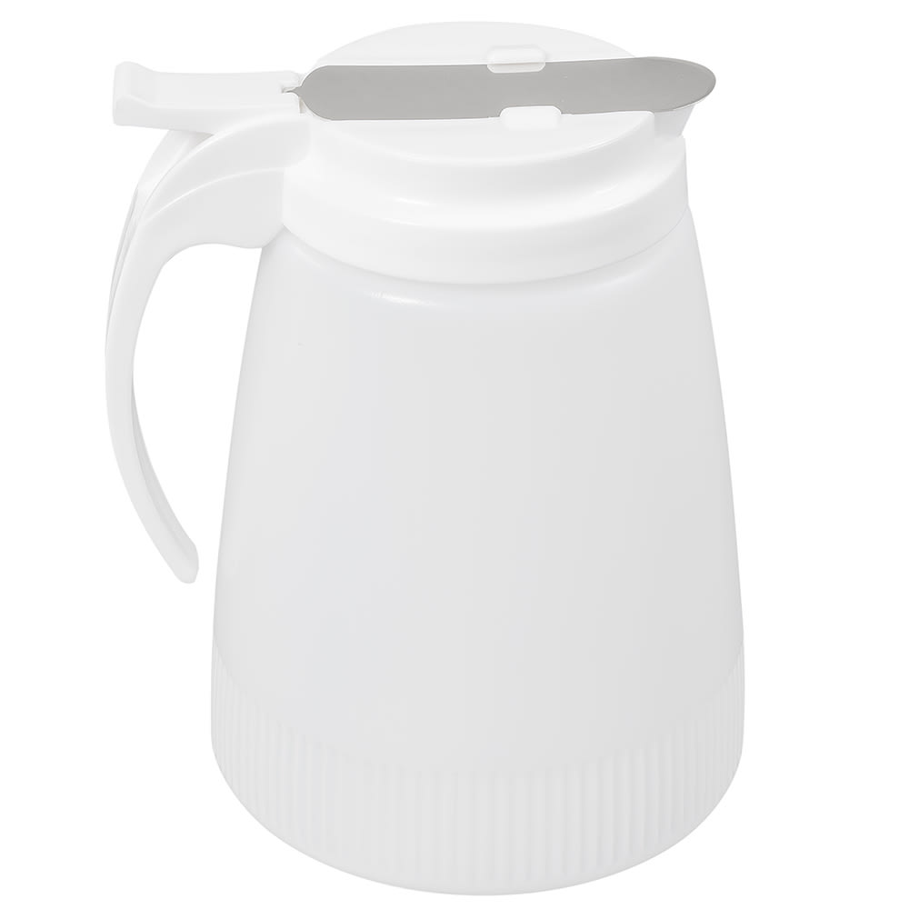 Winco PSUD-48 48 oz Cylindrical Dripcut Server - White Plastic