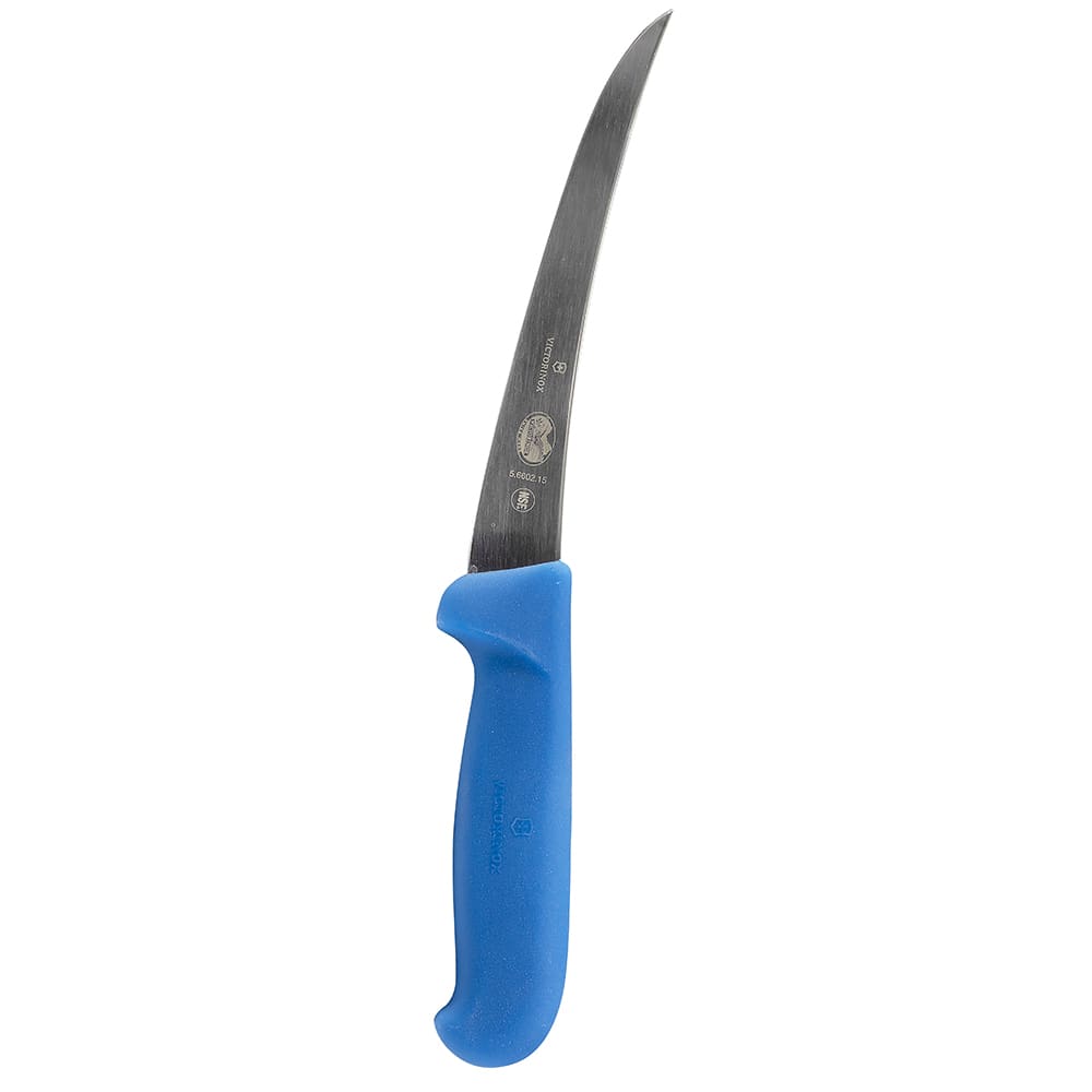 Victorinox - Swiss Army 5.6602.15 Curved Semi-Stiff Boning Knife w/ 6" Blade, Blue Fibrox® Pro Handle