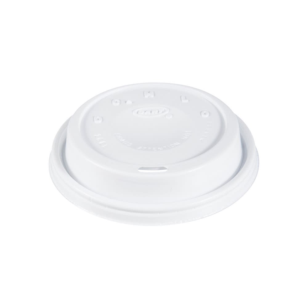 Dart 16EL Cappuccino Lid for Foam Cups & Containers - Polystyrene, White