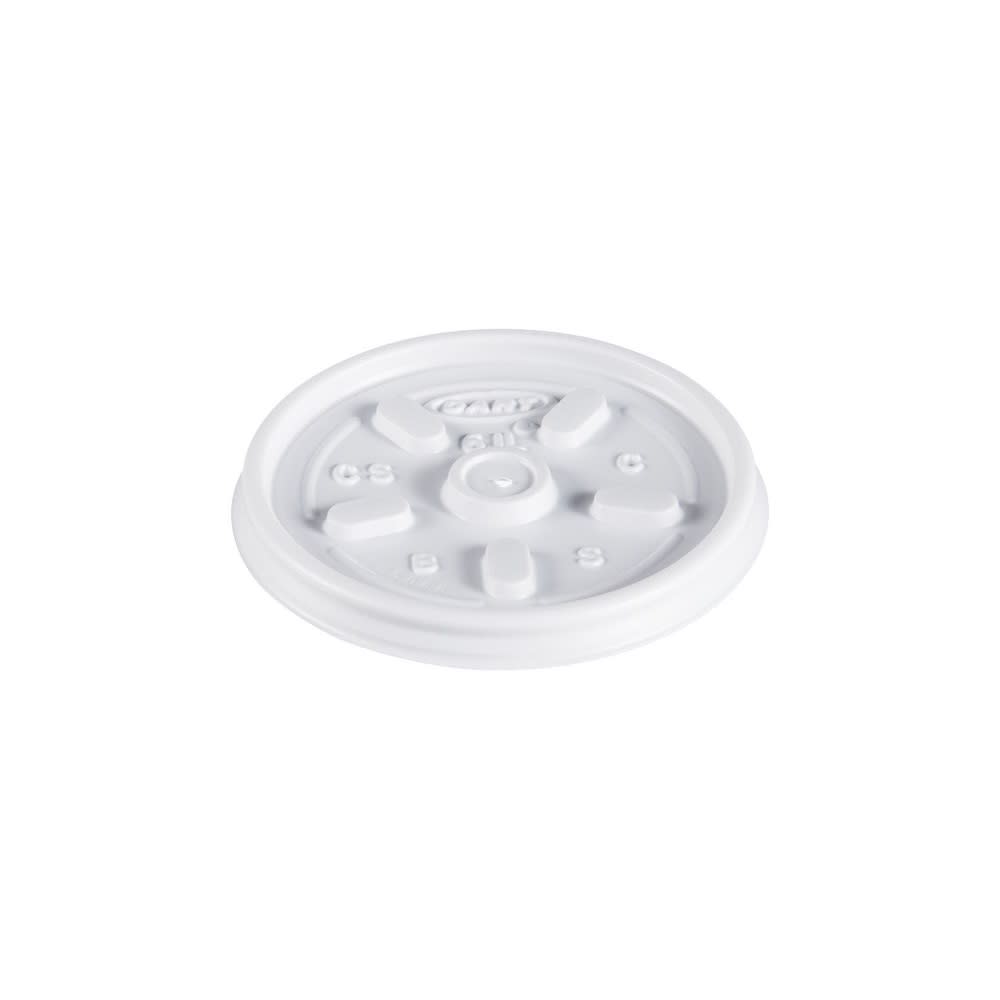 Dart 6JL Vented Lid for Foam Cups & Containers - Polystyrene, White
