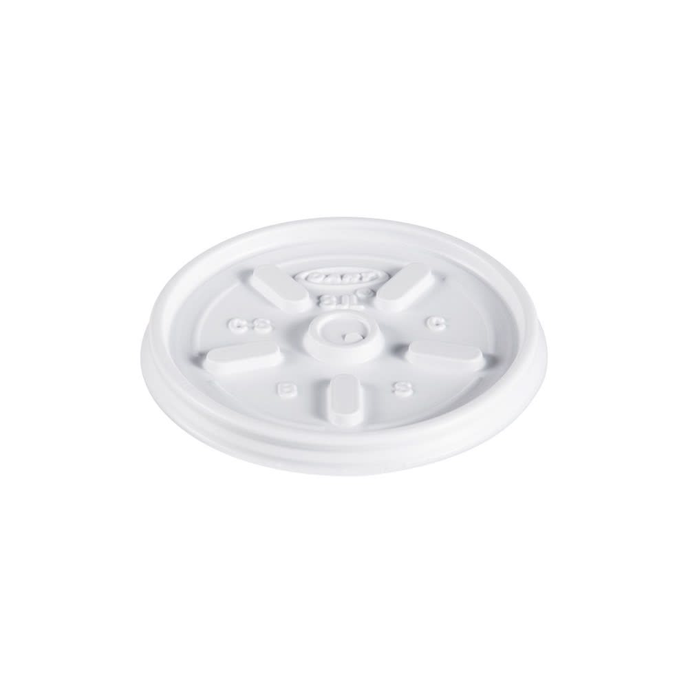 Dart 8JL Vented Lid for Foam Cups & Containers - Polystyrene, White