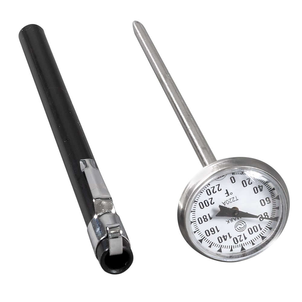 113-T220A 1" Dial Type Pocket Thermometer w/ 5" Stem, 0 to 220 Degrees F