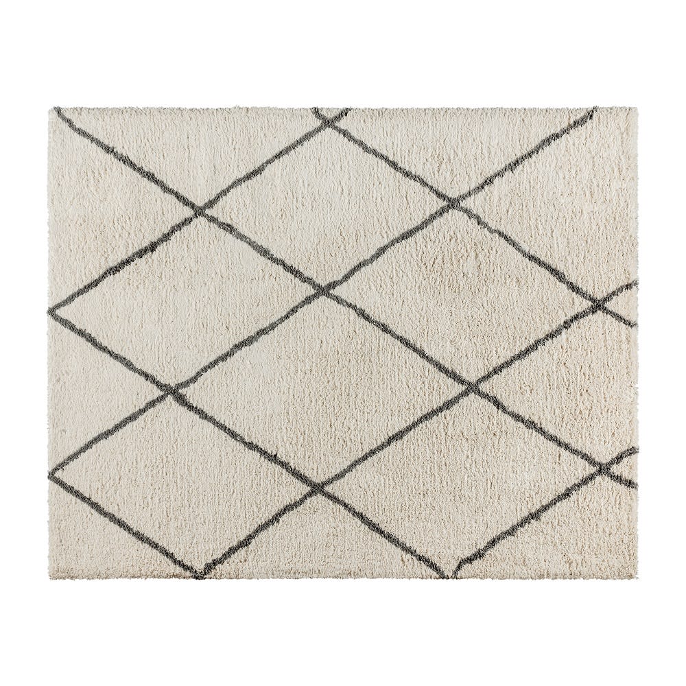 916-RCKJ18107001810I Rectangular Shag Area Rug w/ Diamond Trellis Pattern - 8' x 10', P...