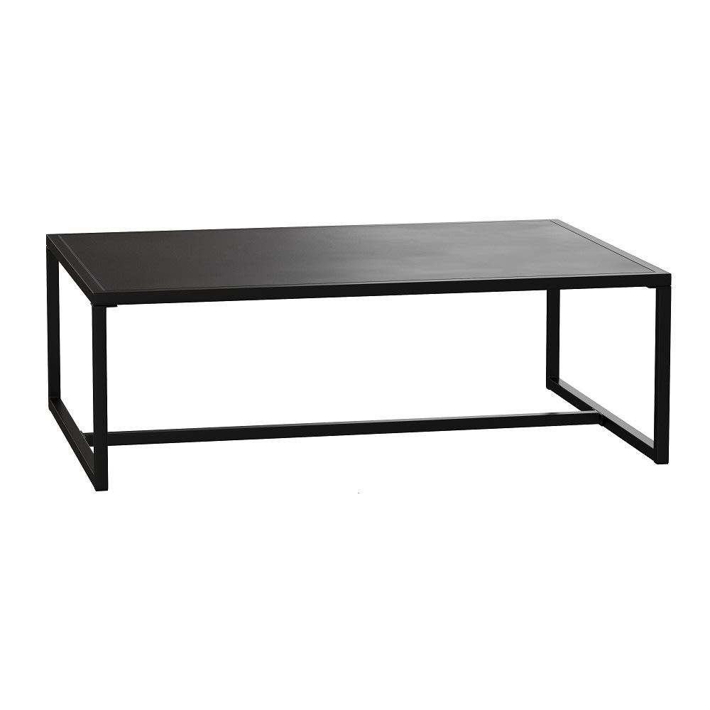 916-XUT6R60USO1TBK Rectangular Patio Coffee Table - 45" x 32", Steel, Black
