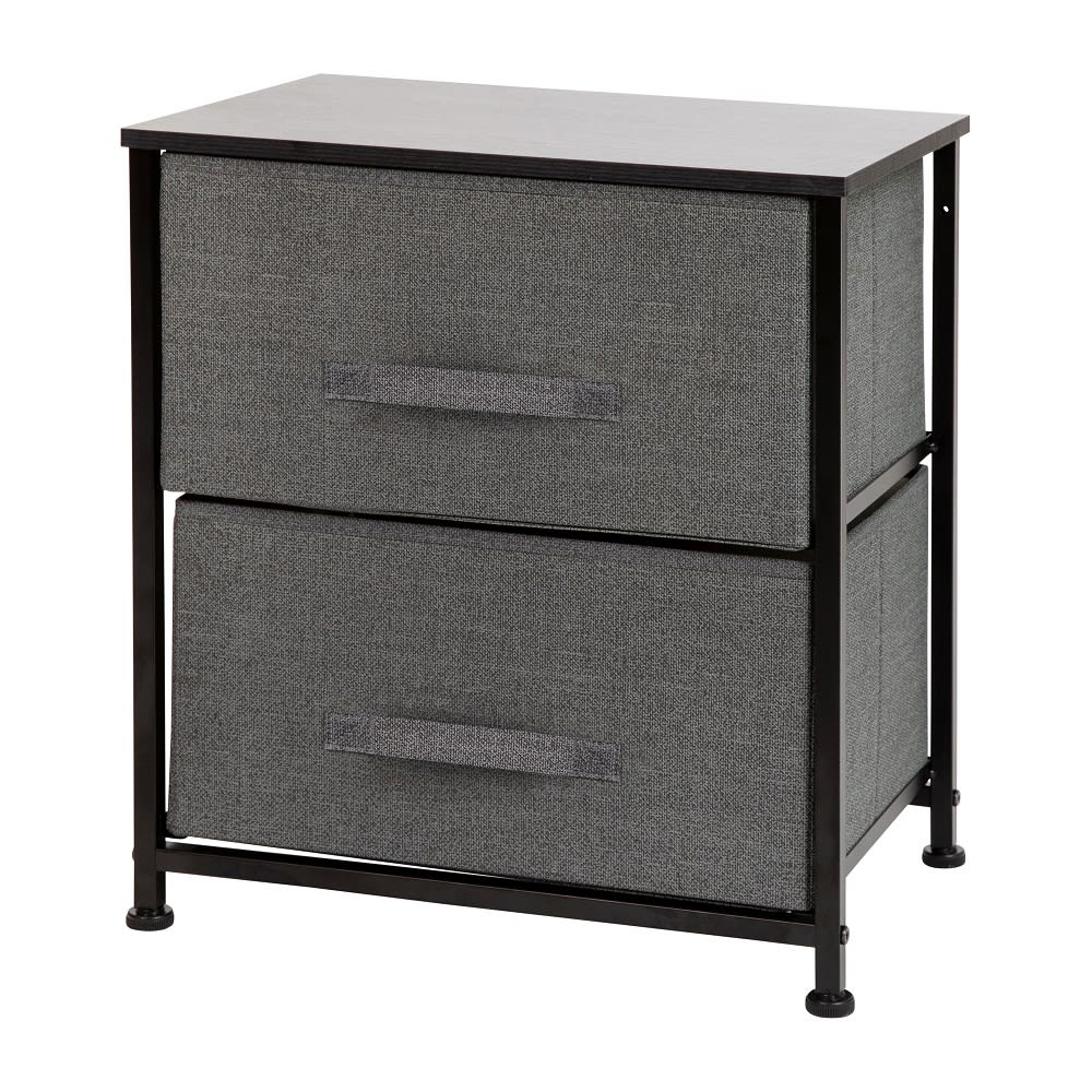 916-WX5L200BKGR 17 3/4"W Storage Organizer w/ (2) Dark Gray Fabric Drawers, Black Cast Iron...