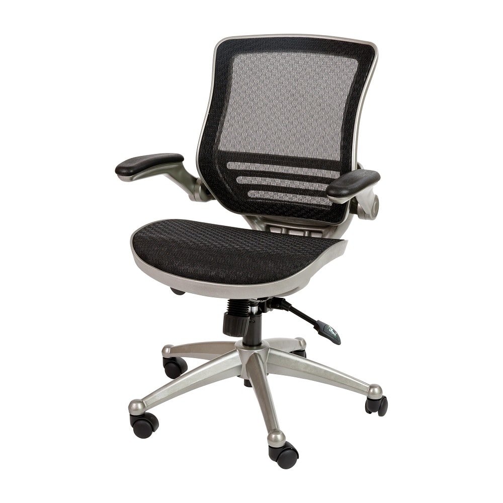 916-BL8801XBKGRGG Executive Swivel Chair w/ Mid Back - Black Mesh Back & Seat