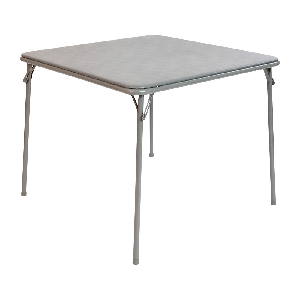 916-JB2GYGG 33 1/2" Square Folding Card Table w/ Gray Vinyl Top, 27 3/4"H