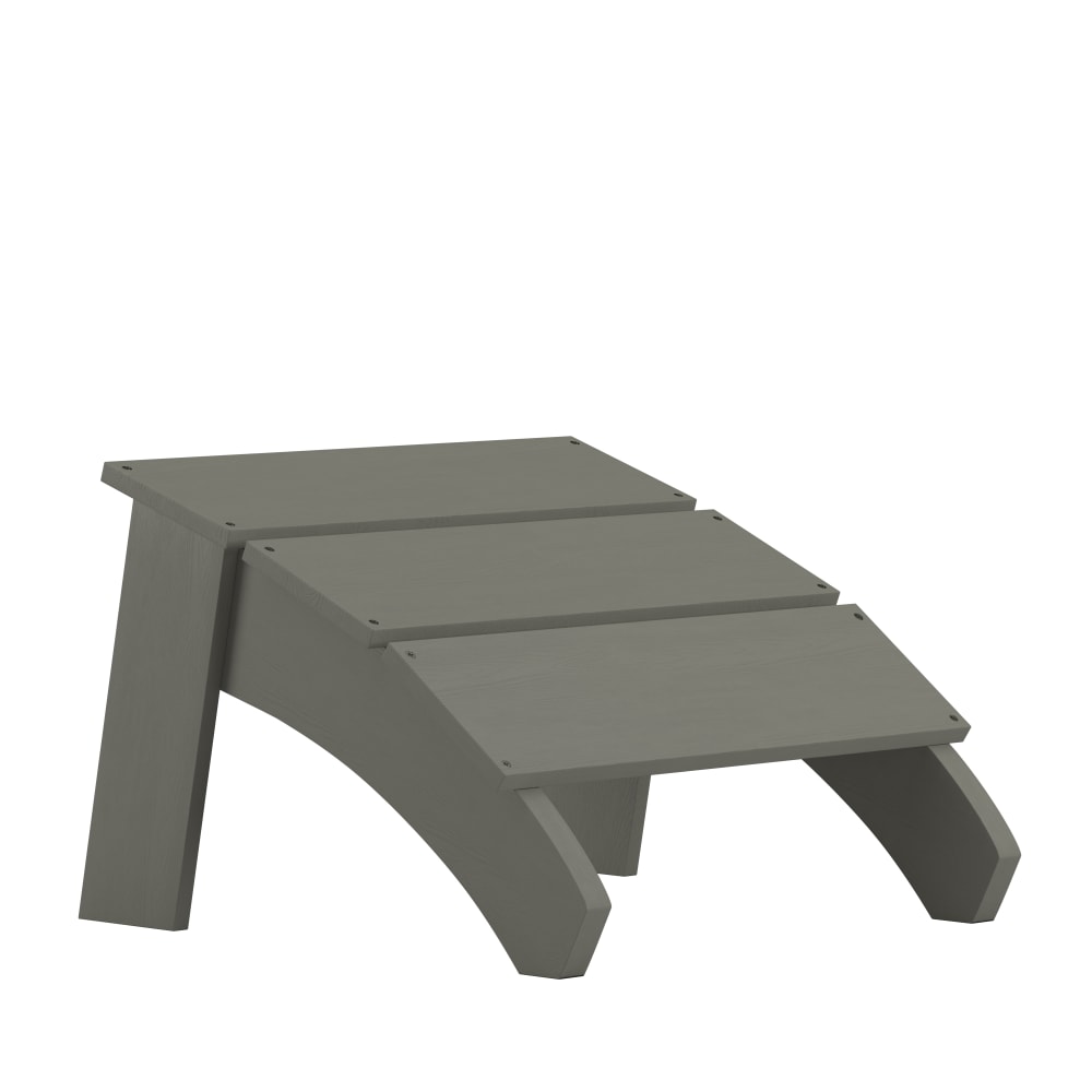 916-JJC14309GYGG Sawyer Outdoor Adirondack Ottoman Foot Rest - Resin Wood, Gray