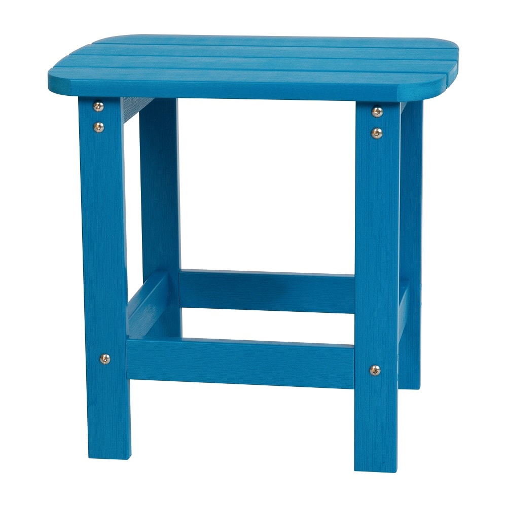 916-JJT14001BLUGG Rectangular Adirondack Side Table - 18 3/4" x 15", Poly Resin, Blue