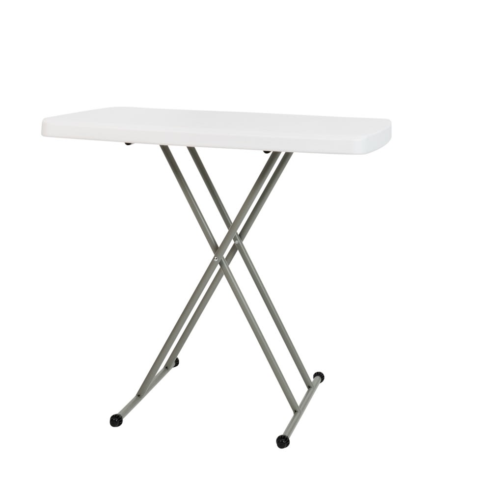 916-DADYCZ76XGWGG 30 1/4" Rectangular Folding Table w/ Granite White Plastic Top, 18 5/8&quo...