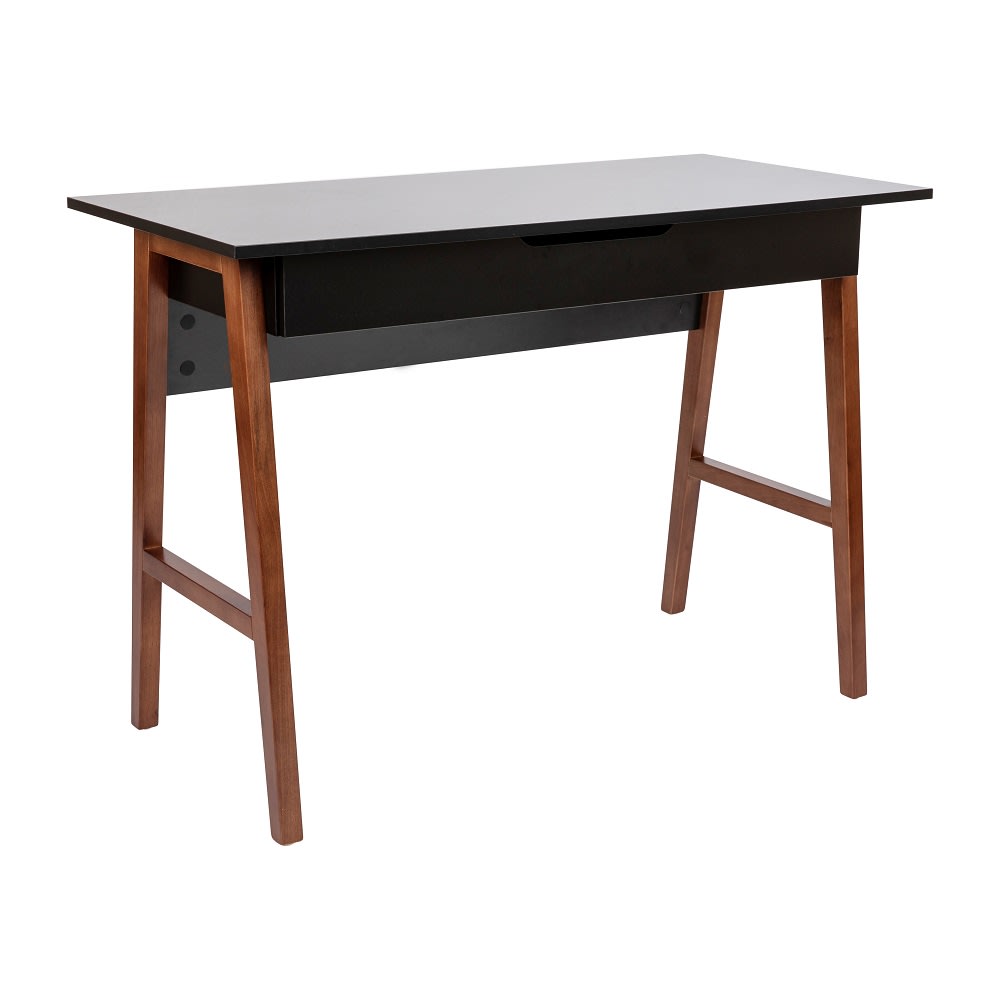916-GCMBLK60BKWALGG Computer Desk w/ Black Laminate Top & Rubberwood Frame - 42 1/8"W x...
