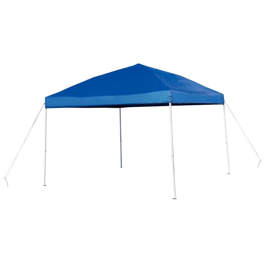 916-JJGZ1010BLGG 9 3/4 ft Square Pop Up Canopy Tent w/ Carry Bag - Blue Polyester, Steel Frame