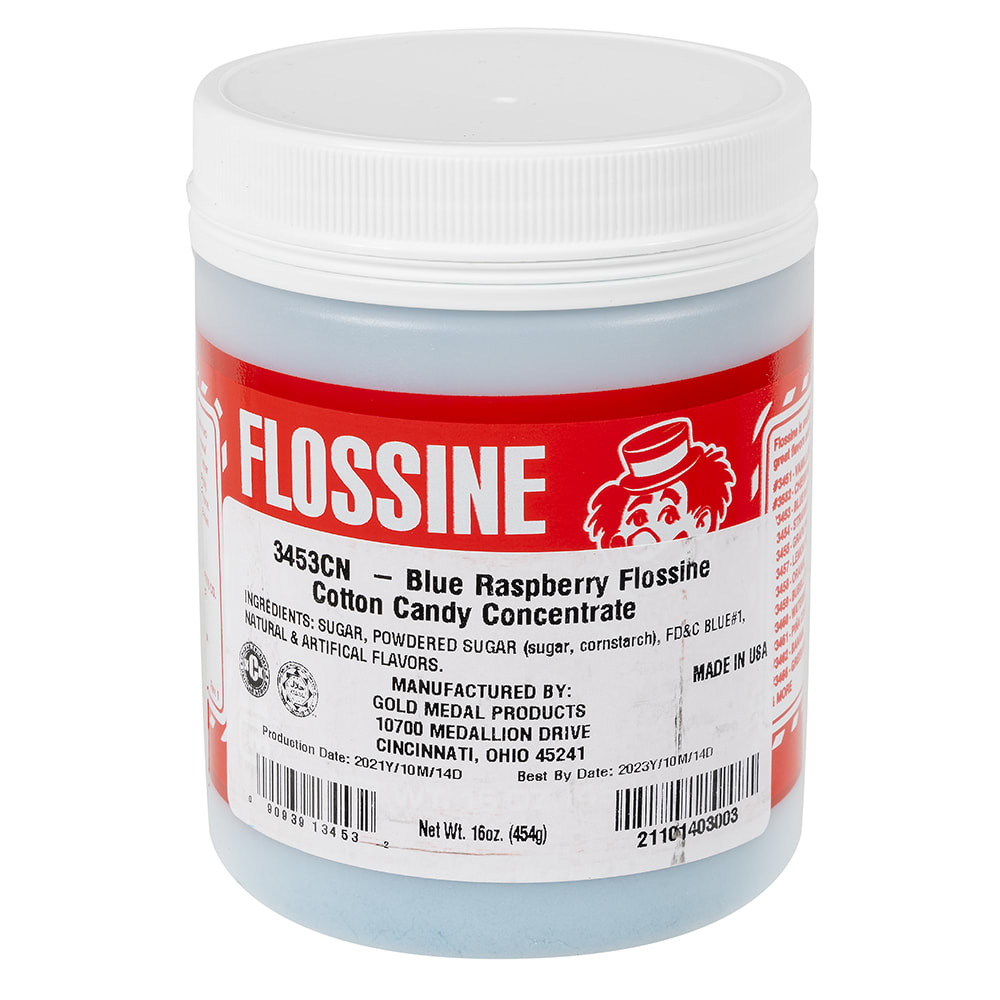 231-3453CN 1 lb Jar Boo Blue (Blue Raspberry) Flossine®
