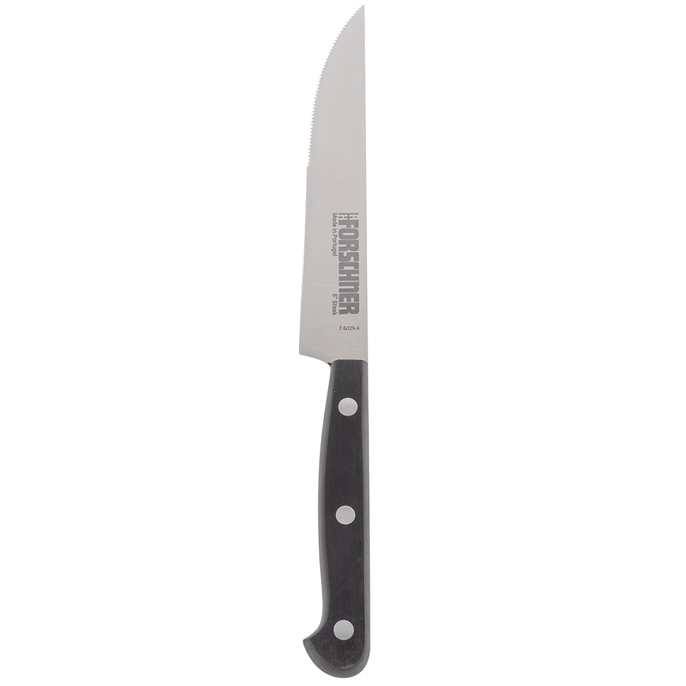 Victorinox - Swiss Army 7.6029.4 Wavy Steak Knife w/ 5" Blade, Black POM Handle